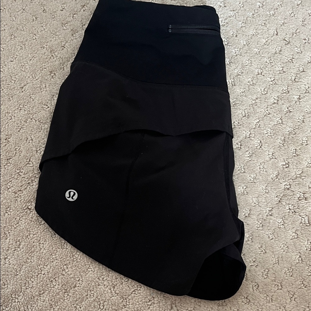 lululemon athletica Black Women's Athletic Skort with Zipper Pocket